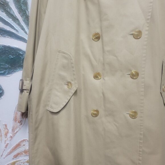 Vintage Chaps Ralph Lauren 42R Men Wool Lined Double Breasted Trench Coat - Picture 11 of 16